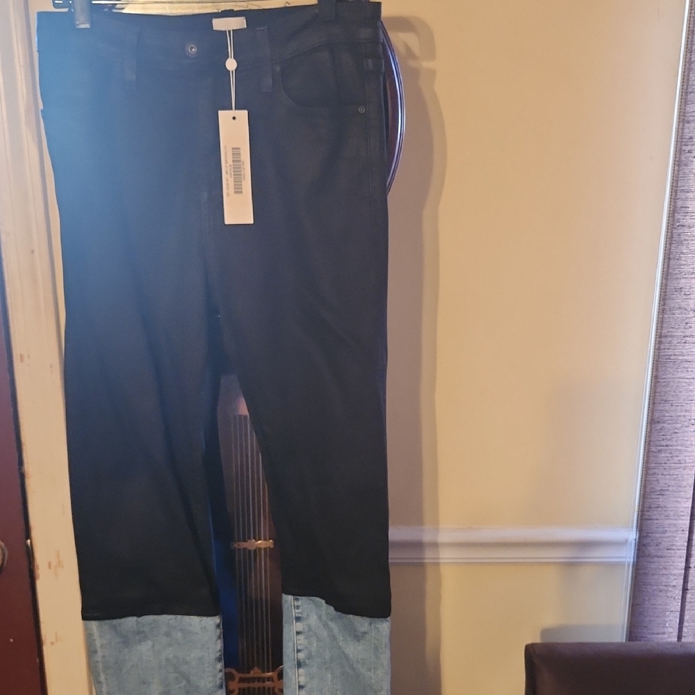 Jonathan Simkhai Black and Light Blue Ankle Jeans